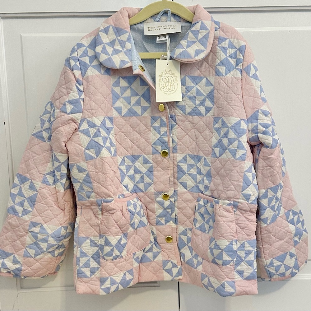 NWT The Beaufort Bonnet Company Kendall Quilted Coat in Cobble Court Quilt Sz 7